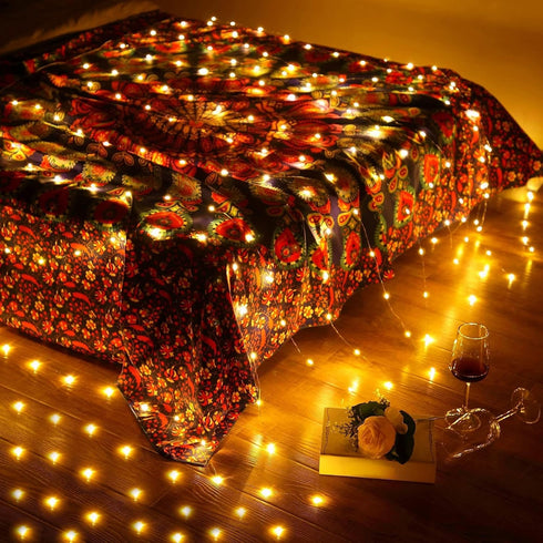195 6.5 5 8 1 Pack Tuanse LED Curtain Tapestry Lights Backdrop String Lights, x Feet Hanging Fairy Curtain Light