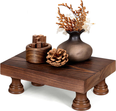 EOSAHR Farmhouse Pine Wood Risers for Decor in Kitchen & Bathroom -