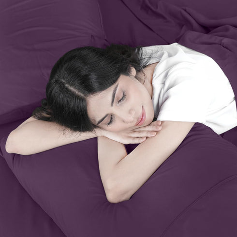 Utopia Bedding Queen Sheet Set – 4 Piece Bed Sheets for Queen Size Bed, Soft Microfiber, Dark Purple