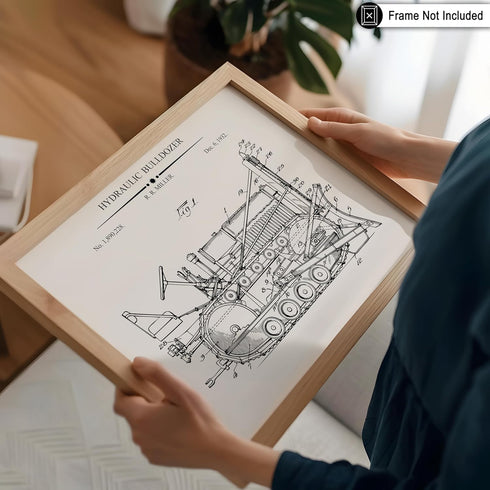 4-Piece Bulldozer 8x10 Poster Master Vintage Construction Blueprint Poster - Patent Print - Concrete Transporting Truck