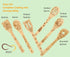 Bejky 6-Pcs Wooden Bamboo Spoons Set, Organic Cooking Utensils with 3D Engraved Patterns, Cookware Gifts