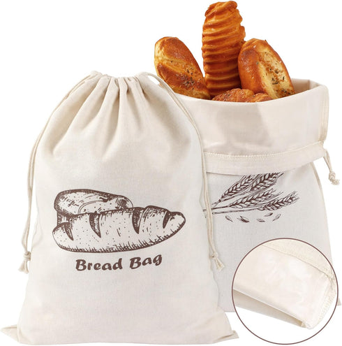 Augshy Bread Bags, 2 Pack Bread Bags for Homemade Bread, 17.7 *