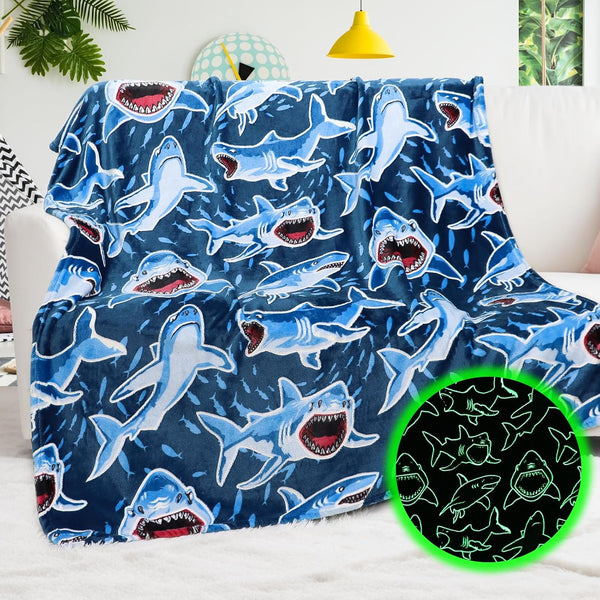 Shark Blanket Gifts for Kids Boys, Shark Toys Fleece Baby Blankets for
