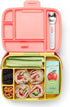 Munchkin Lunch Bento Box for Kids - Includes Stainless Steel Utensils, BPA-Free, Pink/Green/Yellow, 18 Months and Up