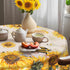 60x60 Inch Summer Hexagram Sunflower Tablecloth Round and Spring Yellow Floral Table Cloth Farmhouse Season for Home