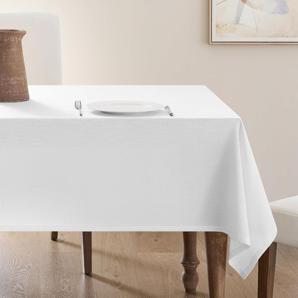 Jayrma White Square Tablecloth 55 x 55 Inch Small White Linen Table Cloth