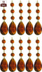 Royal Designs Amber Teardrop Pendant Chandelier Crystal Prism with Polished Brass Connectors