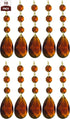 Royal Designs Amber Teardrop Pendant Chandelier Crystal Prism with Polished Brass Connectors
