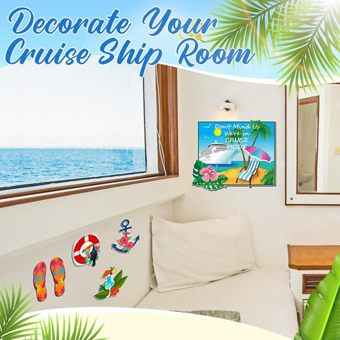 6 Pcs Large Cruise Door Decorations, Magnetic Anchor Cruise Ship Decor for Carnival Stateroom Door