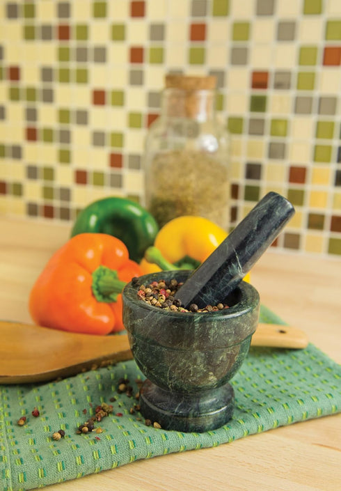Fox Run Green Marble Mortar and Pestle, 3"