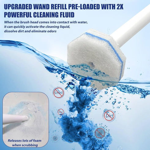 30 3-in-1 Set-2 2 30 2 Pack. Disposable Toilet Brush with Brush Heads, Toilet Cleaning System Ergonomic Toliet Wand