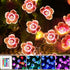 Mudder 16 Colors Cherry Blossom Decor Flower String Lights, Fairy Pink Light