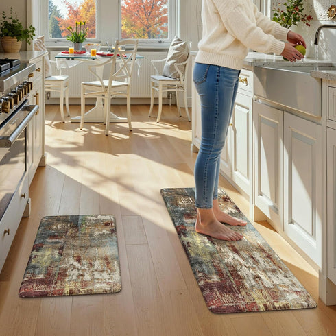 Sets 2,Non Sink,Laundry,Home,Office,Desk(17"x29"+17"x47") LEEVAN Kitchen Mats Cushioned Anti Fatigue of Slip Waterproof