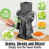 3-in-1 Cheese Grater Hand Crank Rotary Vegetables Shredder with Handle, Graters with Interchangeable Blades