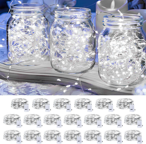Adamonda 20 Pack LED Fairy Lights Battery Operated,7FT 20 LED Waterproof Mini Twinkle