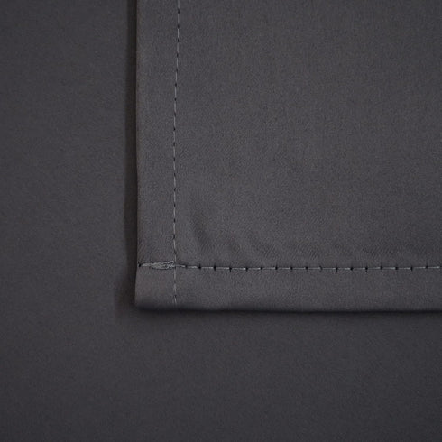 Rod Pocket Tier Curtain - Half Blackout Curtain for Kitchen, Bathroom, Cabinet, 30" Wide x 24" Long, Dark Grey, 2 Panels
