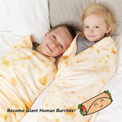 Blanket(41 Inches) SILUI Tortilla Burrito Blanket White Elephant Gifts for Kids Useful Baby Stuff Funny Novelty Food