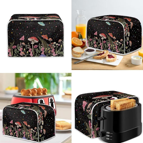 Mushroom Butterfly Toaster Covers Dust Cover Bread Maker Oven Universal 4 Slice Toaster Waterproof Bakeware Protector Covers to Keep Clean & Safe Blender Cover