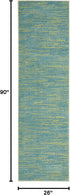 2'2" 7'6" (8' Nourison Home Nourison Essentials Blue Green x Area Rug - Easy Clean, Non Shedding, Bed Room, Living