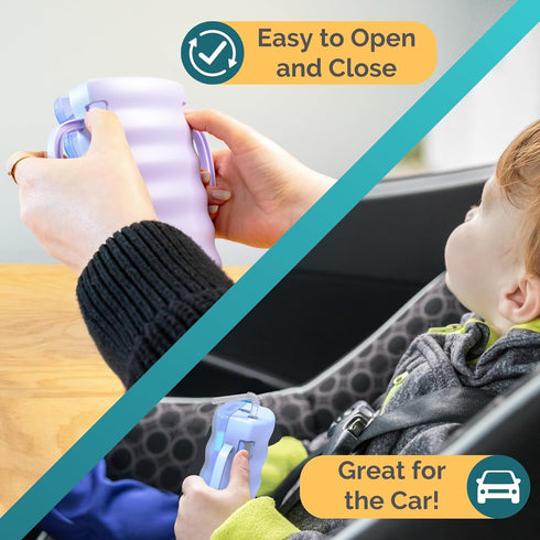 2 Pack Dinneractive Sip Wiz - Baby Pouch Holder No Squeeze Pouch Food Pouches & Juice Box Holder - Anti-Squeeze Yogurt