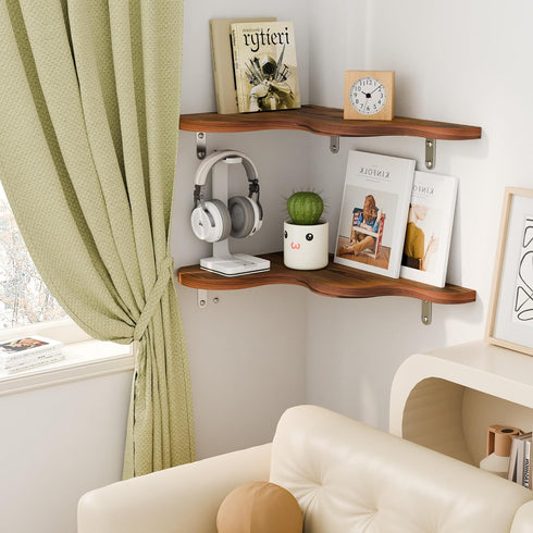 Cute Cloud Shelves, Wavy Floating Corner Shelf, Cloud Corner Wall Shelves with Brackets, Cute Wall Shelves for Nursery