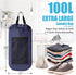 Laundry Bag Backpack, Portable with Adjustable Straps, Travel Dirty Laundry Bag for College (Dark Blue)
