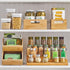 4-Tier mDesign Bamboo Spice and Food Kitchen Cabinet Pantry Shelf Organizer - Storage - Modern Compact Caddy Rack