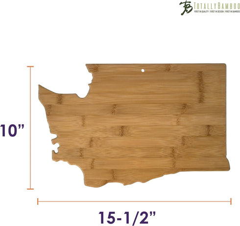 Totally Bamboo Washington State Shaped Serving and Cutting Board