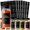 Kuocodall 201 Spice Jar Labels - Black Preprinted Minimalist Waterproof Stickers for Kitchen