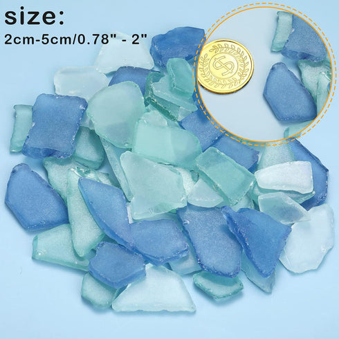 Jetec Sea Glass for Crafts, Flat Frosted Sea Glass Pieces for Beach Wedding Party Decor, Home Aquarium Supplies