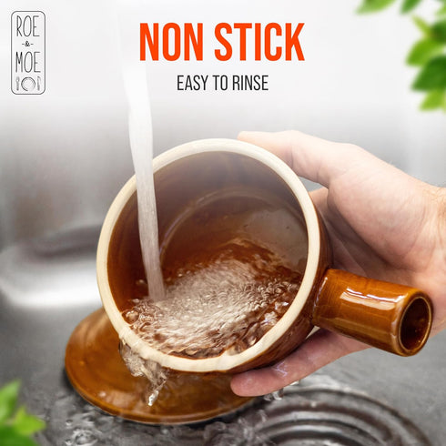 Roe & Moe Egg Cooker - Non-Stick Ceramic Microwave Egg Poacher with Dome Lid for Perfect Eggs and Soups