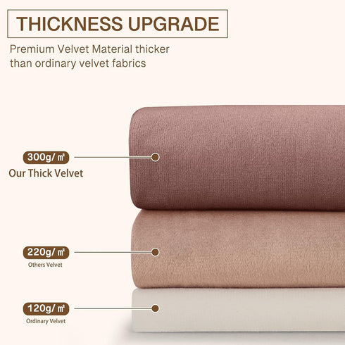 W52 L90, 2 StangH Mauve Rose Velvet Curtains for Bedroom, Nursery Girls Home Decor Room Darkening Thermal Insulated