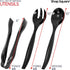 Disposable Plastic Serving Utensils - Set of 18 Black Plastic Utensils, 6 Each 6" Serving Tongs, 10” Serving Spoons, 10” Serving Forks, Buffet Serving Utensils, Party Utensils by Shop Square