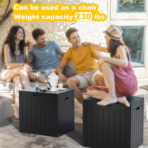 MAIUSCOLI 30 (30 Gallon Waterproof Outdoor Storage Box,Resin Deck Box,Lockable Outside Storage Box Container for Patio