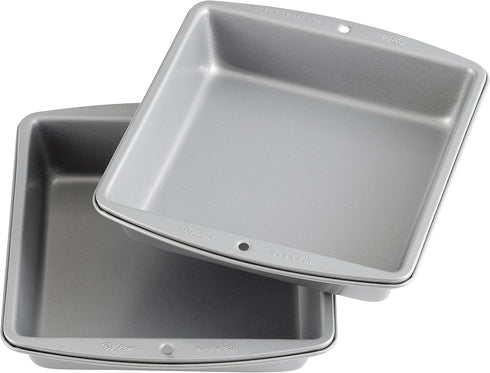 Wilton Recipe Right 8-Inch Non-Stick Square Cake Pans, Multipack of 2