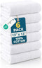 Casa Platino White Washcloths 6 Pack - 13x13 inches - 100% Cotton