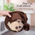 Handy Laundry Collapsible Mesh Pop Up Hamper with Wide Opening and Side Pocket for Clothes and Storage (Monkey)