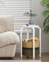 TB01BWK092 TUTOTAK Small Side Table, Round End Table, Night Stand, Bedside Table, Sofa Table with Storage Basket