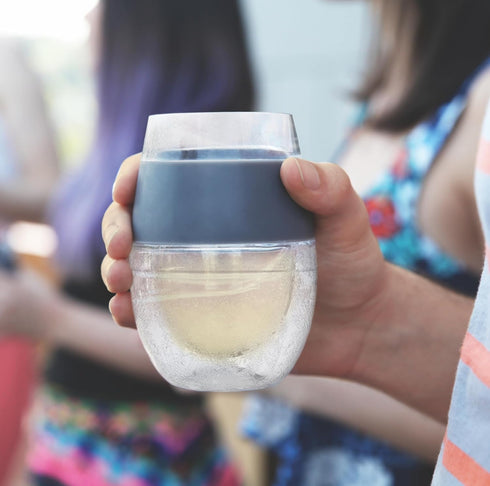 Host Wine Freeze Cooling Cups - Grey, Set of 2