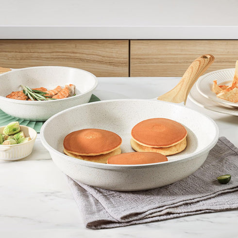 12.5 Inch SENSARTE Nonstick Ceramic Frying Pan Skillet, Omelet Pan, Healthy Non Toxic Chef Pan, Induction Compatible