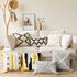 Woven Tufted Farmhouse Boho Throw Pillow Cover - Modern Decorative Multi Color Geometric Stripes, 18 x 18 Inches
