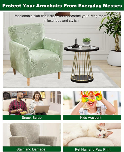 1 Sofa,B11 CRFATOP Stretch Piece Chair Covers with Arms Printed Accent Chair Cover Armchair Flower Soft Banquet