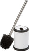 Bath Bliss Toilet Brush and Holder - Self Closing Lid, 360 Degree Brush Head, Compact Size, White