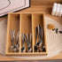 Bamboo Silverware Organizer, Kitchen Drawer Utensil Organizer, Flatware Tray for Kitchen Utensils