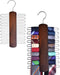 Umo Lorenzo 2 Pack Premium Wooden Necktie and Belt Hanger, Walnut Wood