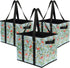 Set Foraineam Reusable Grocery Bags Durable Heavy Duty Tote Bag Collapsible Grocery Shopping Box Bag with Reinforced