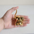 Home Decor Elephant Statues - 1 Pair of Small Decorative Accents for Living Room and Bedroom, Gold and White