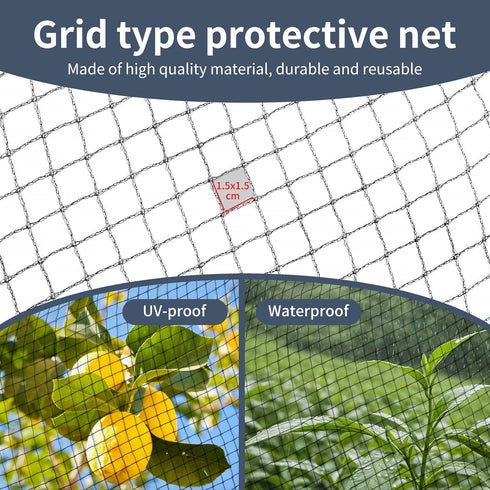 Netting,7.5ft 65ft Garden x Black Bird Netting Heavy Duty,Rabbit,Squirrels,Anti Birds,Larger