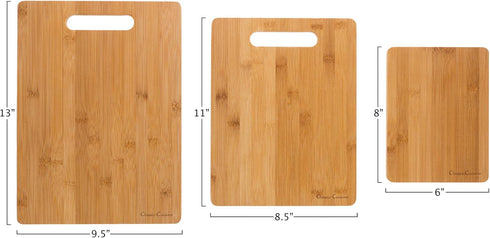 Classic Cuisine 3 Piece Set Bamboo Cutting Board, Natural by Classic Cuisine