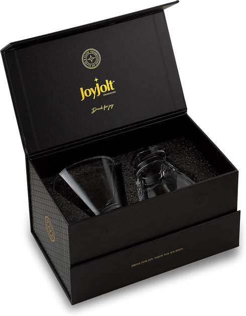 JoyJolt Aqua Vitae Martini Glass Set of 2, Crystal Glassware, Stemless Cocktail Glasses